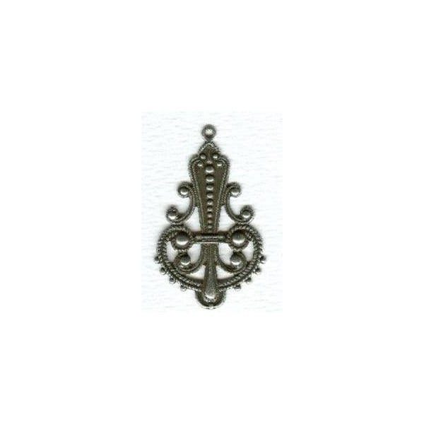 ^Spectacular Large Pendant Drops Oxidized Silver