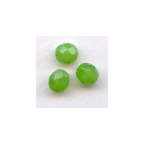 Green Opal Fire Polished Round Faceted Beads 8mm (24)