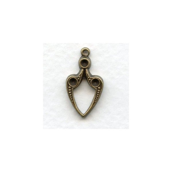 Pendant Hoops to Hold Rhinestones Oxidized Brass 21mm