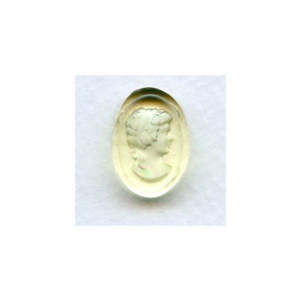 Jonquil Etched Crystal Portrait Intaglio 18x13mm