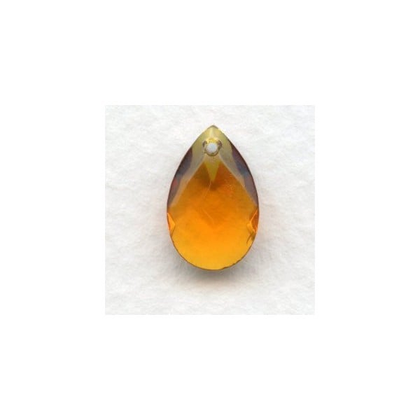 ^Briolette Topaz 13x8.5mm Pear Shape Glass Pendant