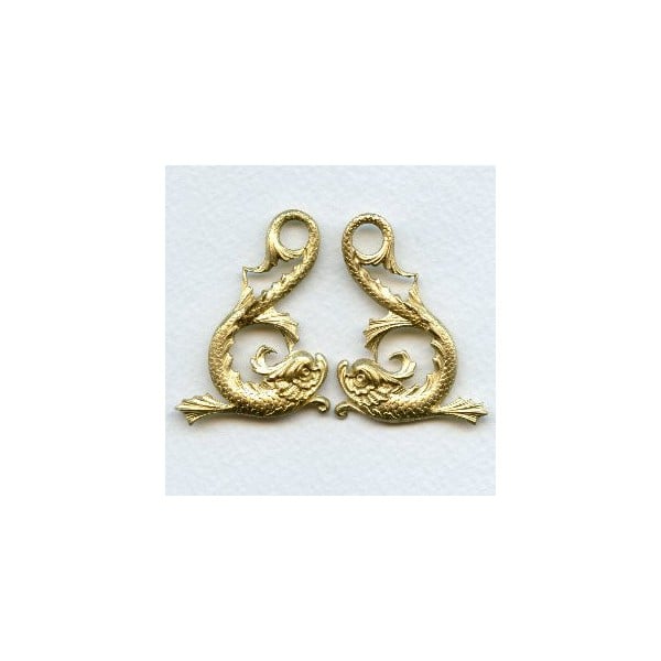 Koi Fish Stampings Raw Brass 42mm (1 set)