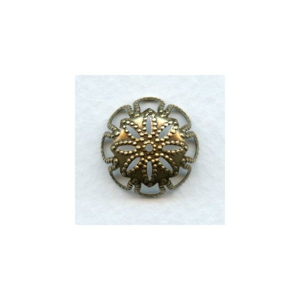 Scallop Edge Bead Caps Oxidized Brass 16mm (12)