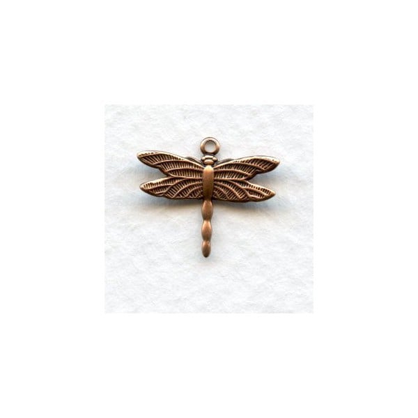 Tiny Dragonfly Pendants 16x15mm Oxidized Copper (12)