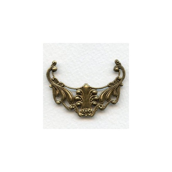 Victorian Filigree Focal Connector Oxidized Brass 48mm (1)
