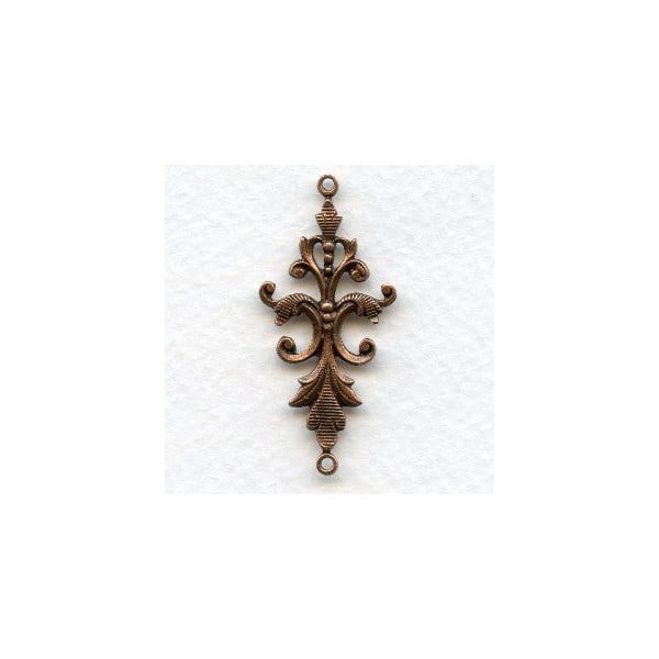Fancy Victorian Style 40mm Connectors Oxidized Copper (4)
