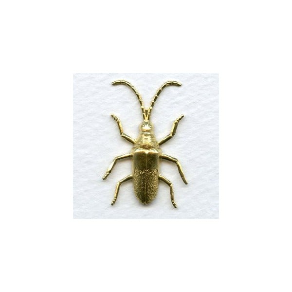 Long Horn Beetle Stamping Raw Brass 31mm (2)
