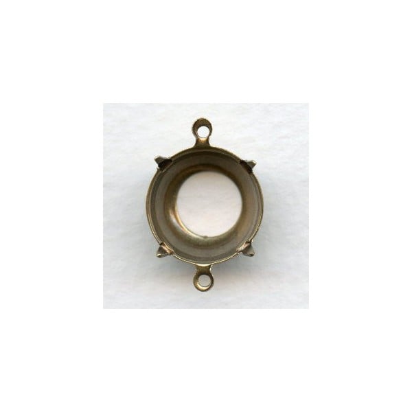 ^Round 14mm Setting Connectors Oxidized Brass (12)