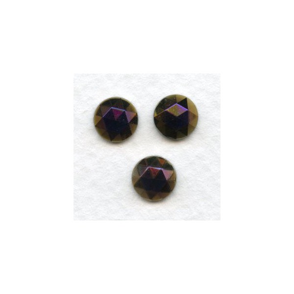 Iris Red 7mm Flat Backs Faceted Tops (6)