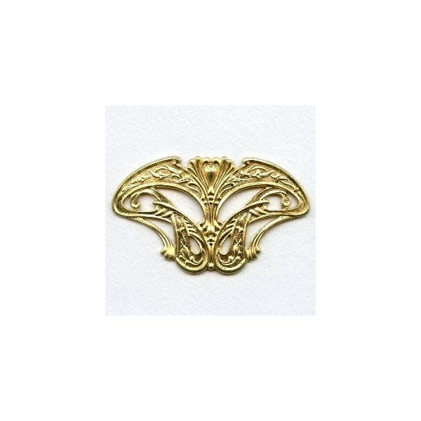 Art Nouveau Style Grand Raw Brass Stamping (1)