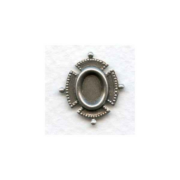 ^Elegant Focal 8x6mm Settings Oxidized Silver (4)