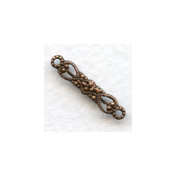 Tiny Filigree Connector 19mm Oxidized Copper (12)