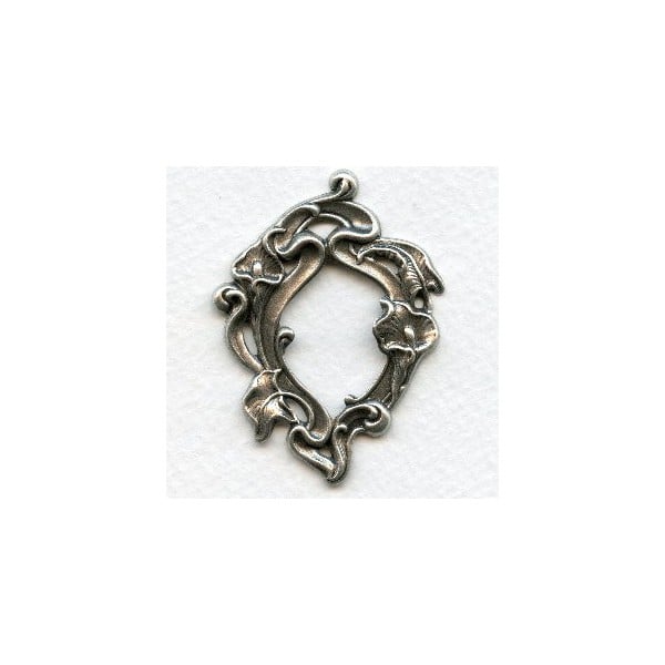 Calla Lilies Framework 50mm Oxidized Silver