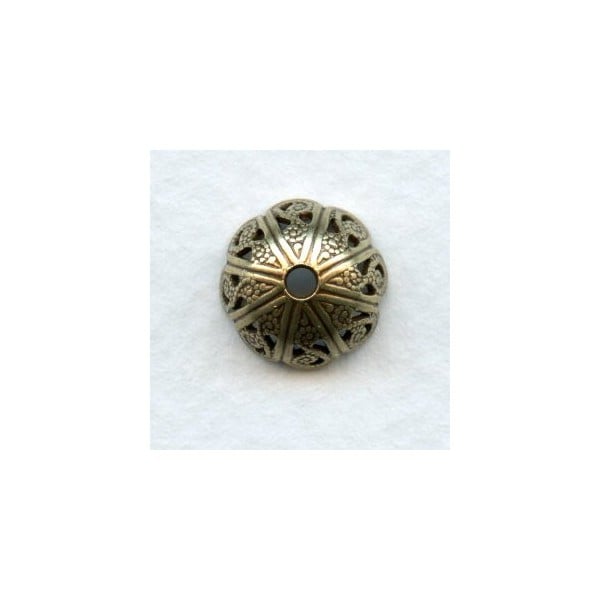 Elegant Style Filigree Bead Caps Oxidized Brass (6)