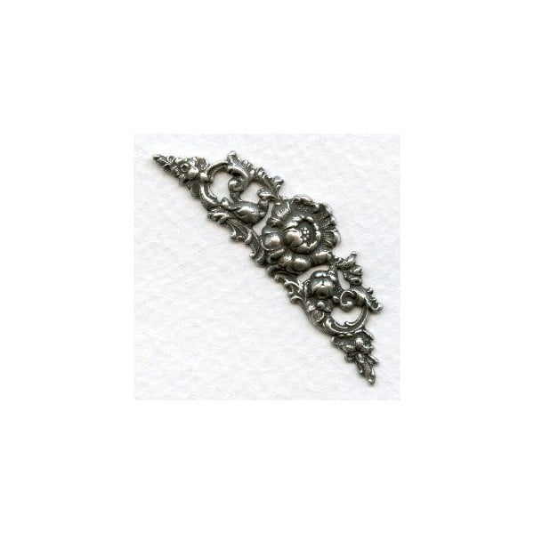 Rose Theme 51mm Stamping Oxidized Silver (1)