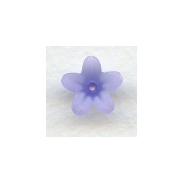 Purple Lucite Bell Shape Flower Beads Matte 13x7mm