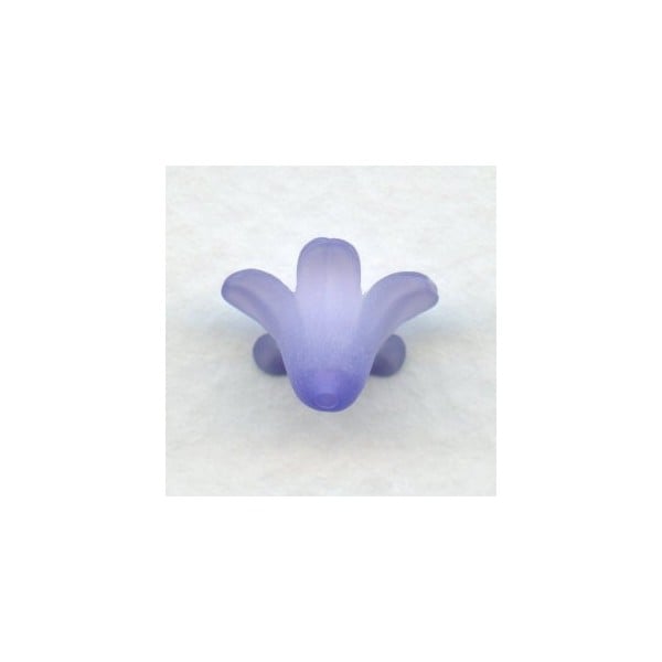 Purple Lucite Bell Shape Flower Beads Matte 13x7mm - Image 2