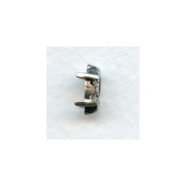 Navette Settings with Four Holes 10x5mm Oxidized Silver (12) - Image 2