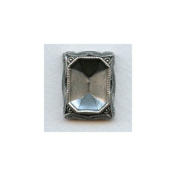 Filigree Edge 18x13mm Octagon Setting Oxidized Silver