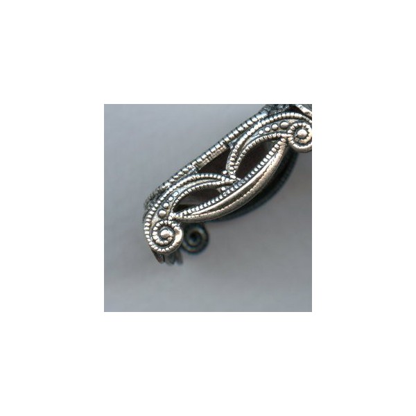 Filigree Edge 18x13mm Octagon Setting Oxidized Silver - Image 2