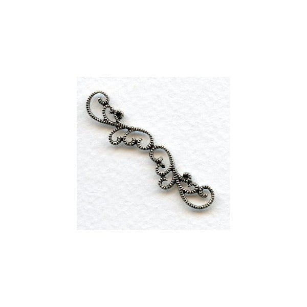 Elegant Filigree Detail Connector Oxidized Silver (2)