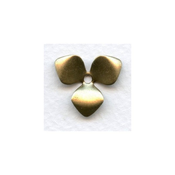 Three Petal Flower Shapes Oxidized Brass (12)