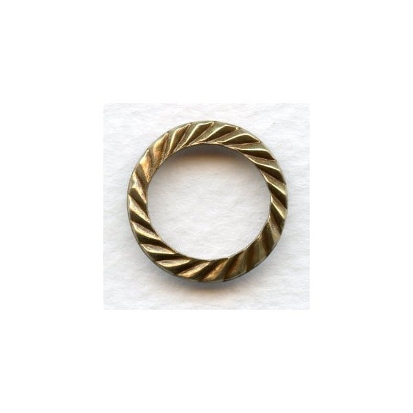 Barley Twist Connector Ring Oxidized Brass 18mm (12)