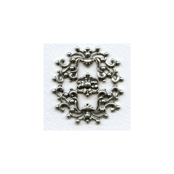 Openwork Stamping Frill Oxidized Silver 44mm
