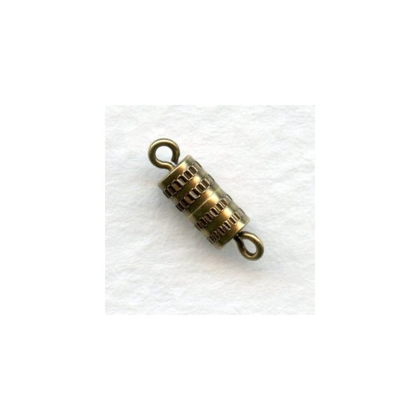 Barrel Clasps Oxidized Brass 14mm (6)