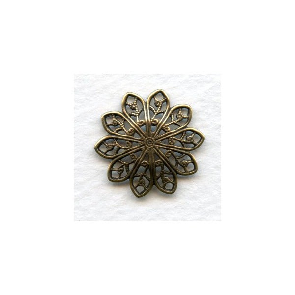 Round Domed Filigree Connectors Oxidized Brass