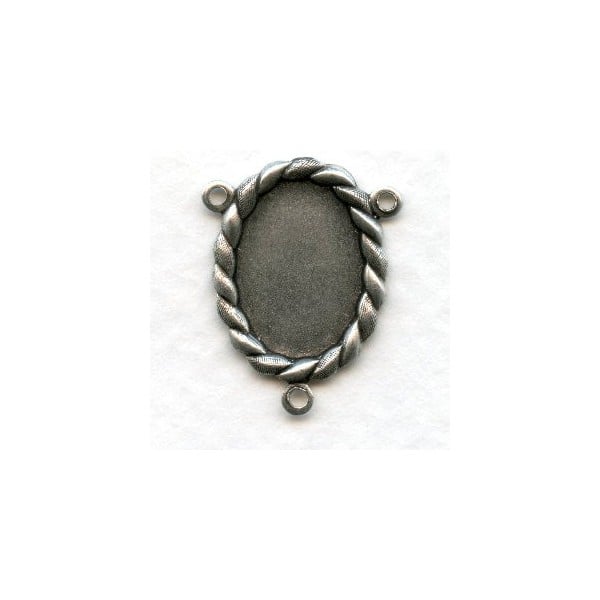 Three Way Y-Connector Settings 14x10mm Oxidized Silver (12)
