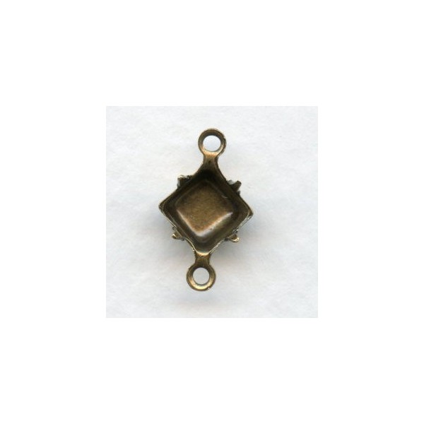 Square 6mm Setting Connectors Oxidized Brass (12)