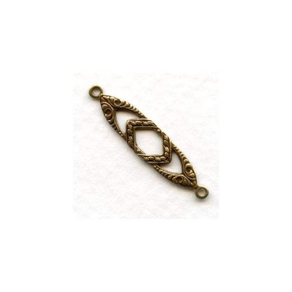 Openwork Art Deco Style Connectors Brass 28mm (12)
