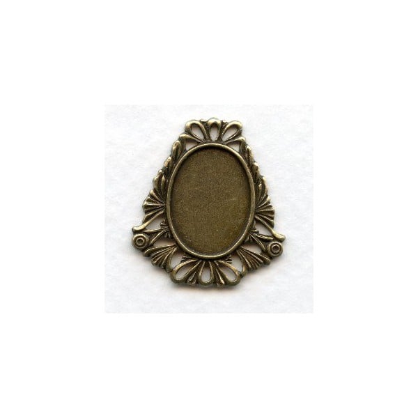 Fancy Floral Border Settings Oxidized Brass