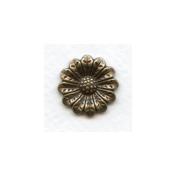 Ornate Flower Embellishments Oxidized Brass 20mm (6)