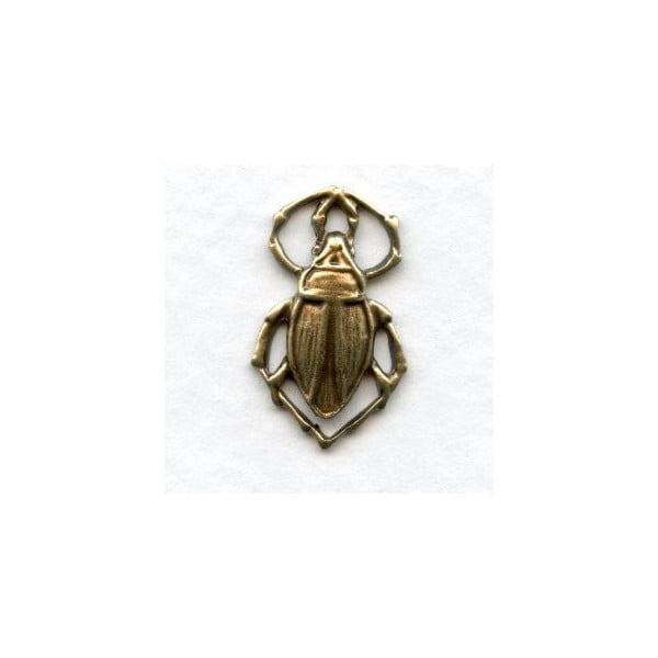 Beetle Connectors 17mm Oxidized Brass Stamping (6)