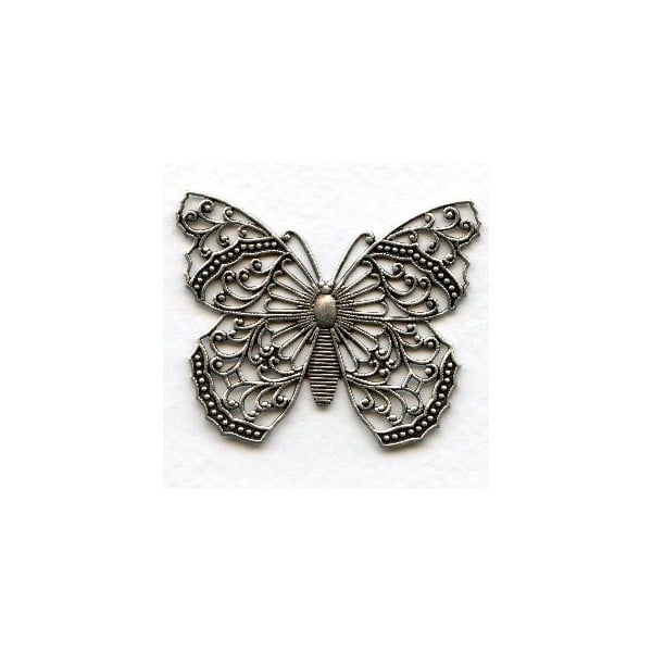 Most Exquisite Filigree Butterfly 48mm Oxidized Silver (1)