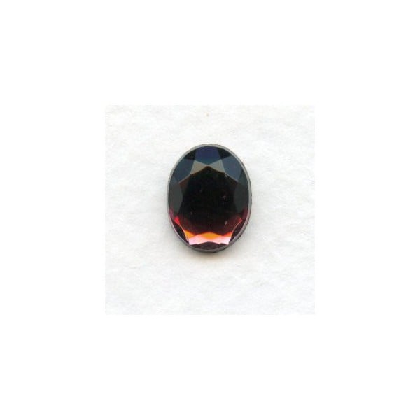 Amethyst Glass Flat Back Stone 10x8mm Faceted Top (4)