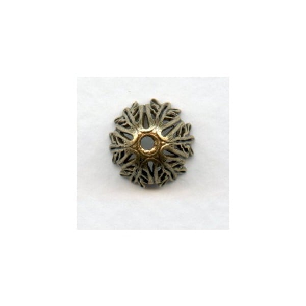 Filigree Domed 11mm Bead Caps Oxidized Brass (4) - Image 2