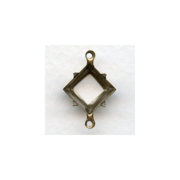 ^Open Back Settings 2 Loops 10x10mm Oxidized Brass (12)