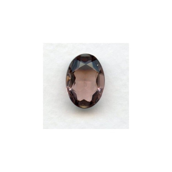 Lt Amethyst Glass Oval Unfoiled Jewelry Stones 14x10mm