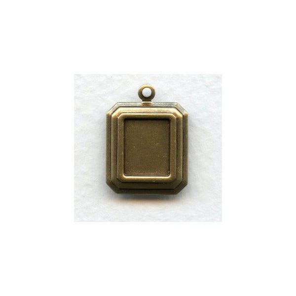 Rectangle Settings 10x8mm Oxidized Brass