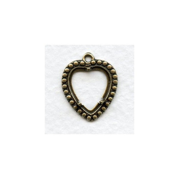 Heart Pendant Settings 11x12mm Oxidized Brass