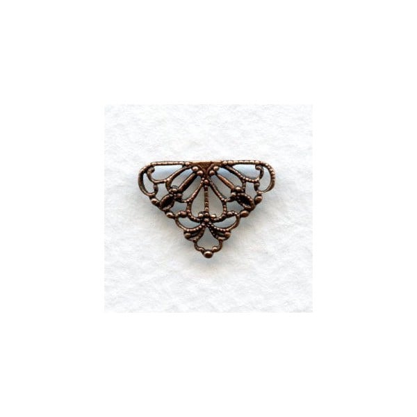 Tiny Filigree Connector 10mm Triangle Oxidized Copper