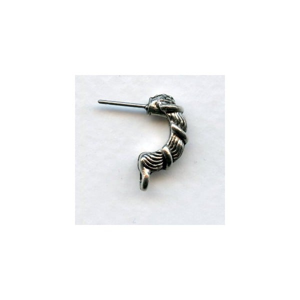 ^Half Hoop Earring Tops with Loop Oxidized Silver