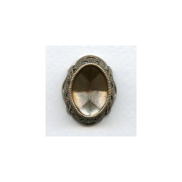 Ornate Filigree Wall Setting for 18x13mm Faceted Stone (1)