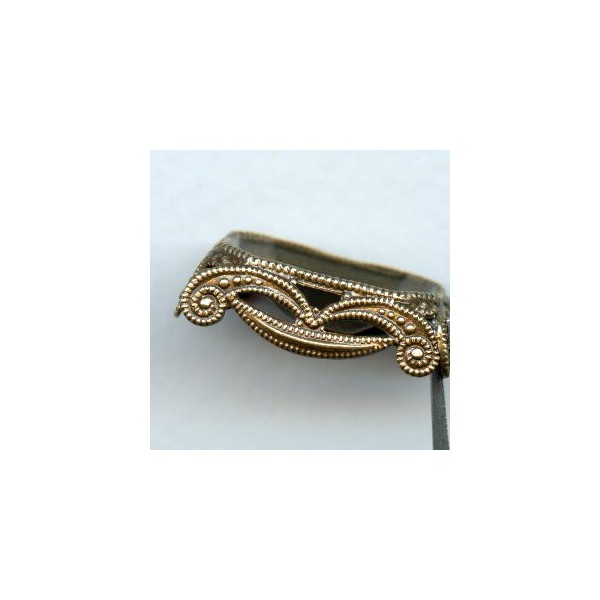 Filigree Edge 18x13mm Octagon Setting Oxidized Brass - Image 2