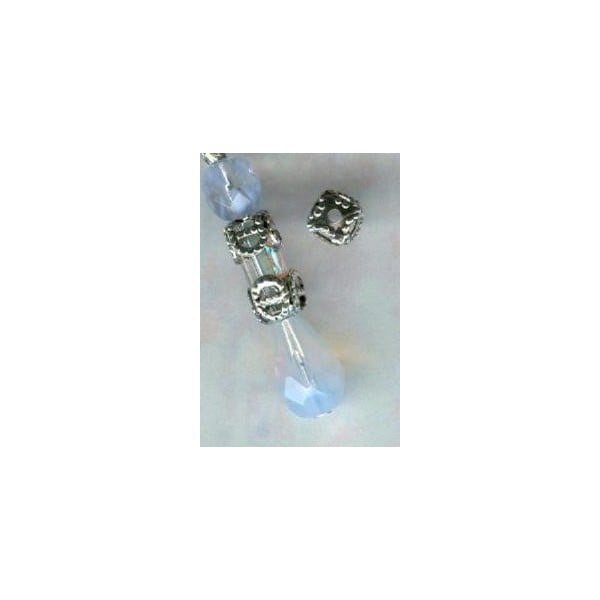 Square Filigree 5mm Bead Caps Oxidized Silver (24) - Image 2
