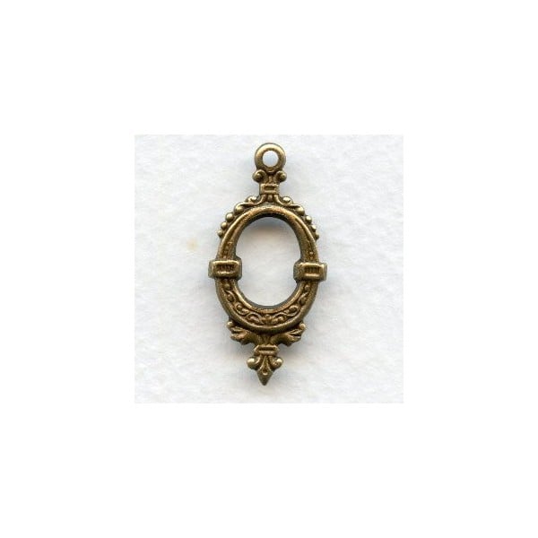 Oval Fancy Hoop Pendant Drop Oxidized Brass (12)