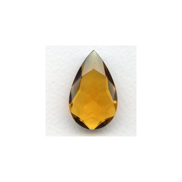 ^Topaz Glass Pear Shape Unfoiled Jewelry Stone 32x20mm